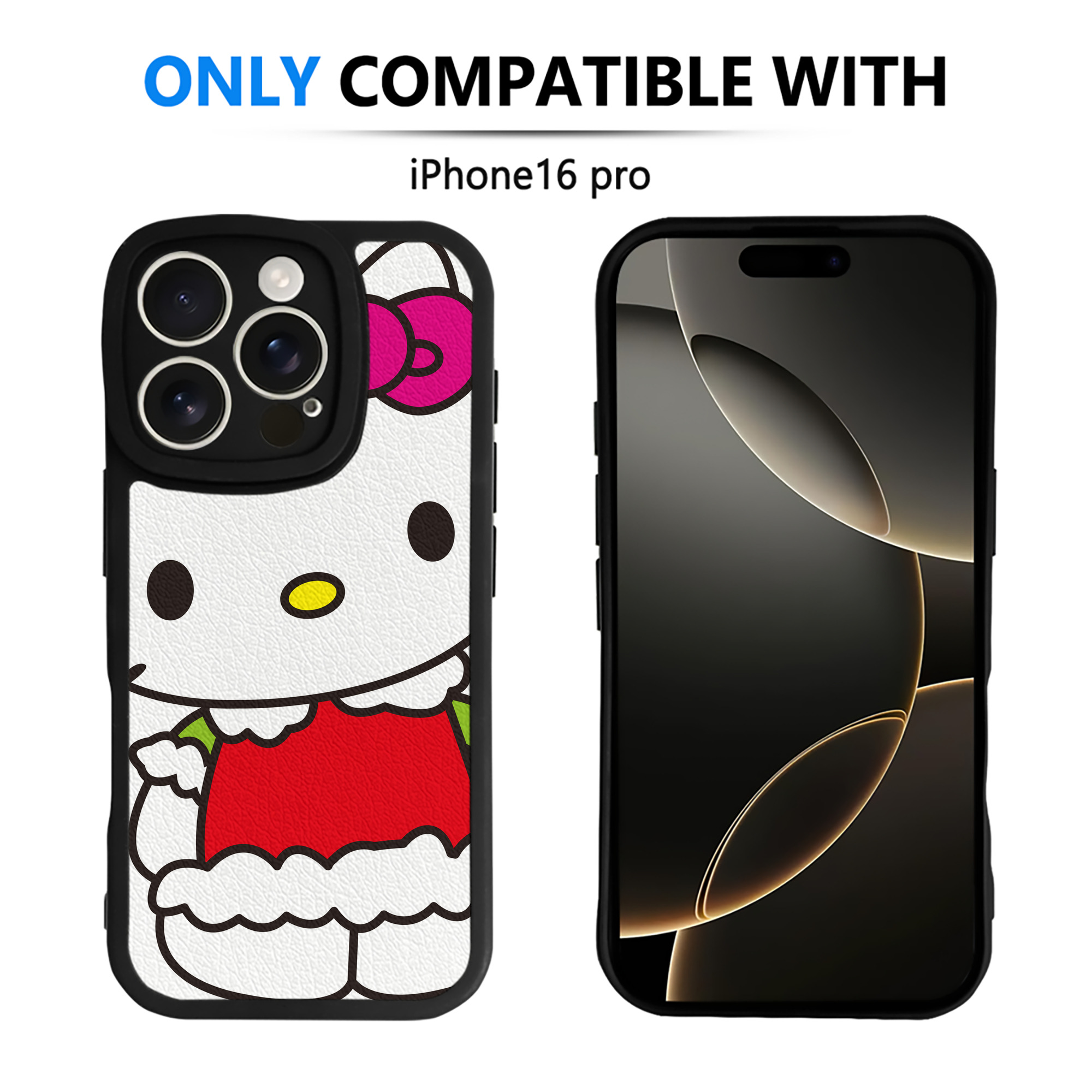 （画像用） Hello Kitty ハローキティ 【iPhone 16シリーズ対応】シリコンスマホケース（レザー調） 材質：シリコン